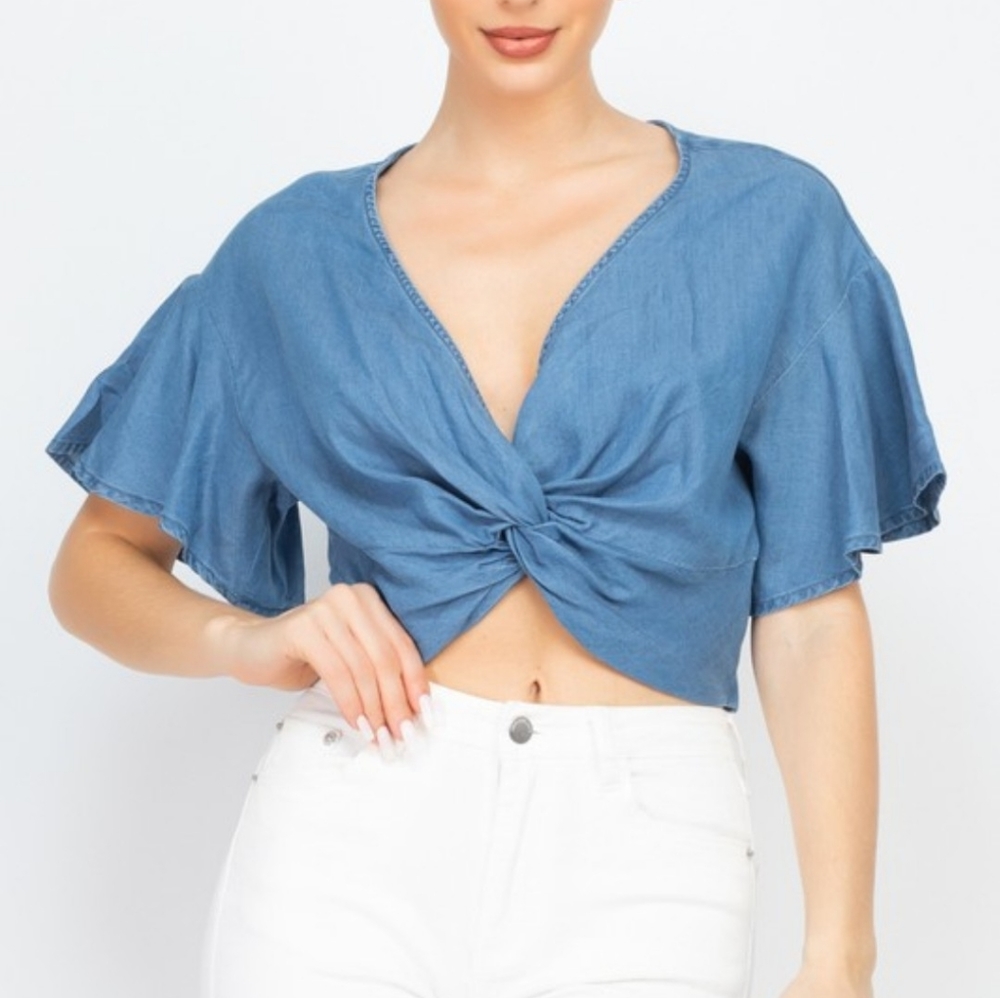 Denim crop top
